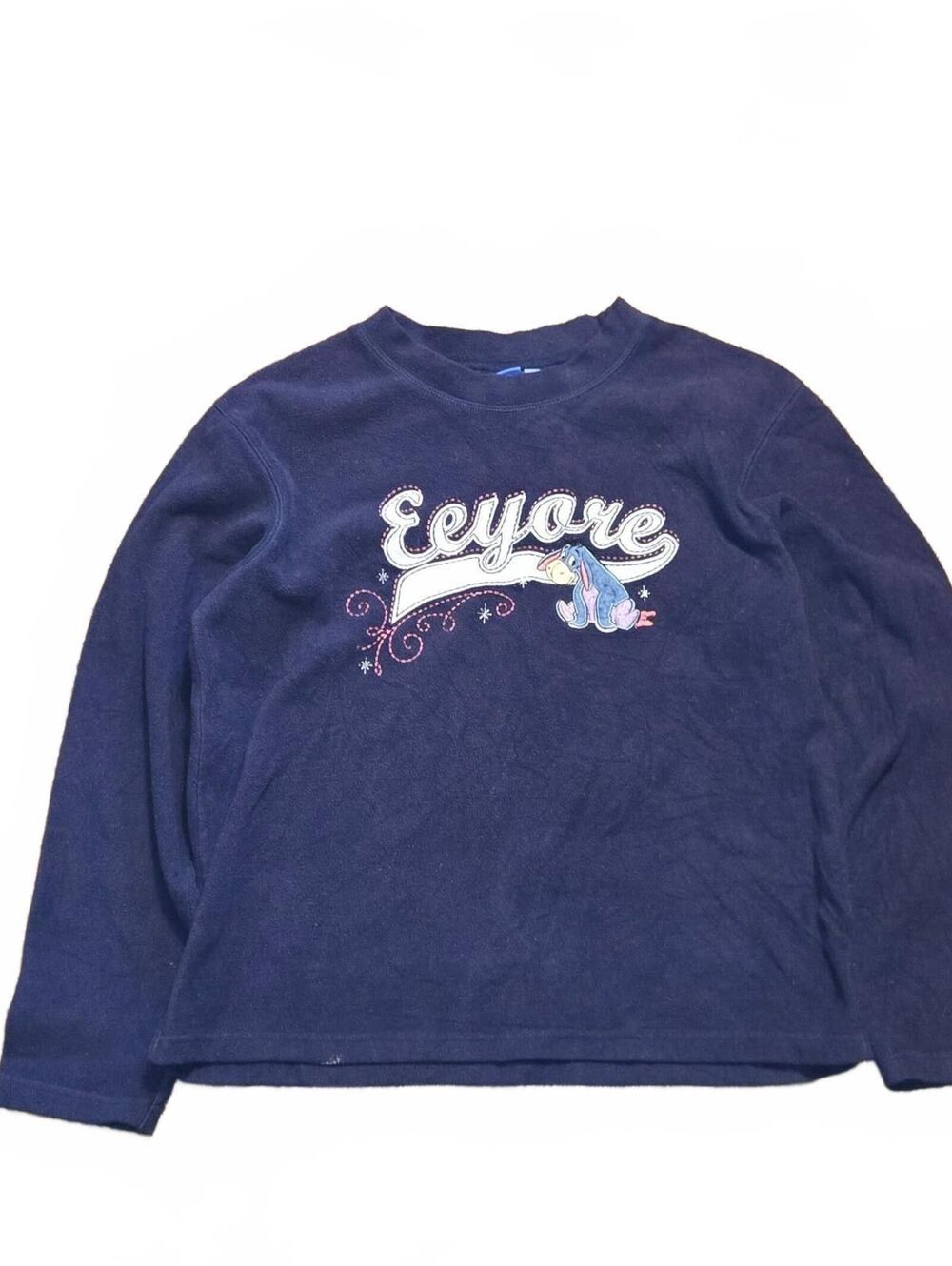 Vintage Disney Eeyore Sweatshirt Womens Large Embroidered Y2k Navy Blue